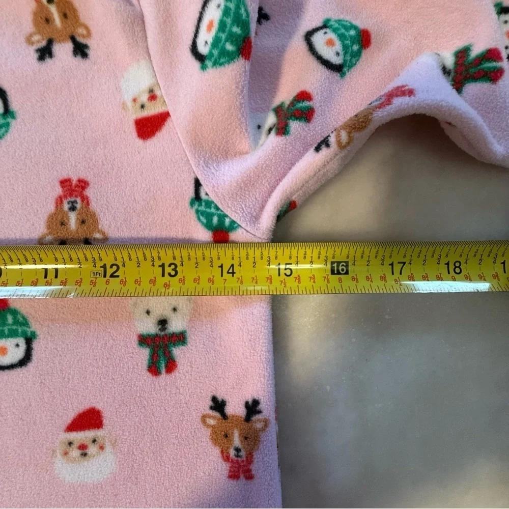 Carter's Girls 1pc. Christmas Santa and Friends Pajama Sleeper Pink Size 7